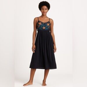 Monsoon Women’s 4 Small Navy Blue embellished spaghetti strap sun dress midi